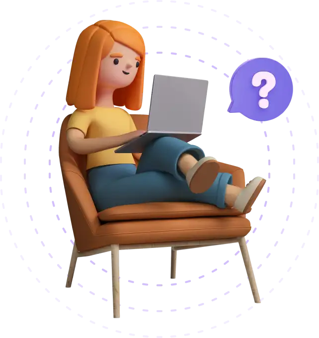 sitting girl with laptop